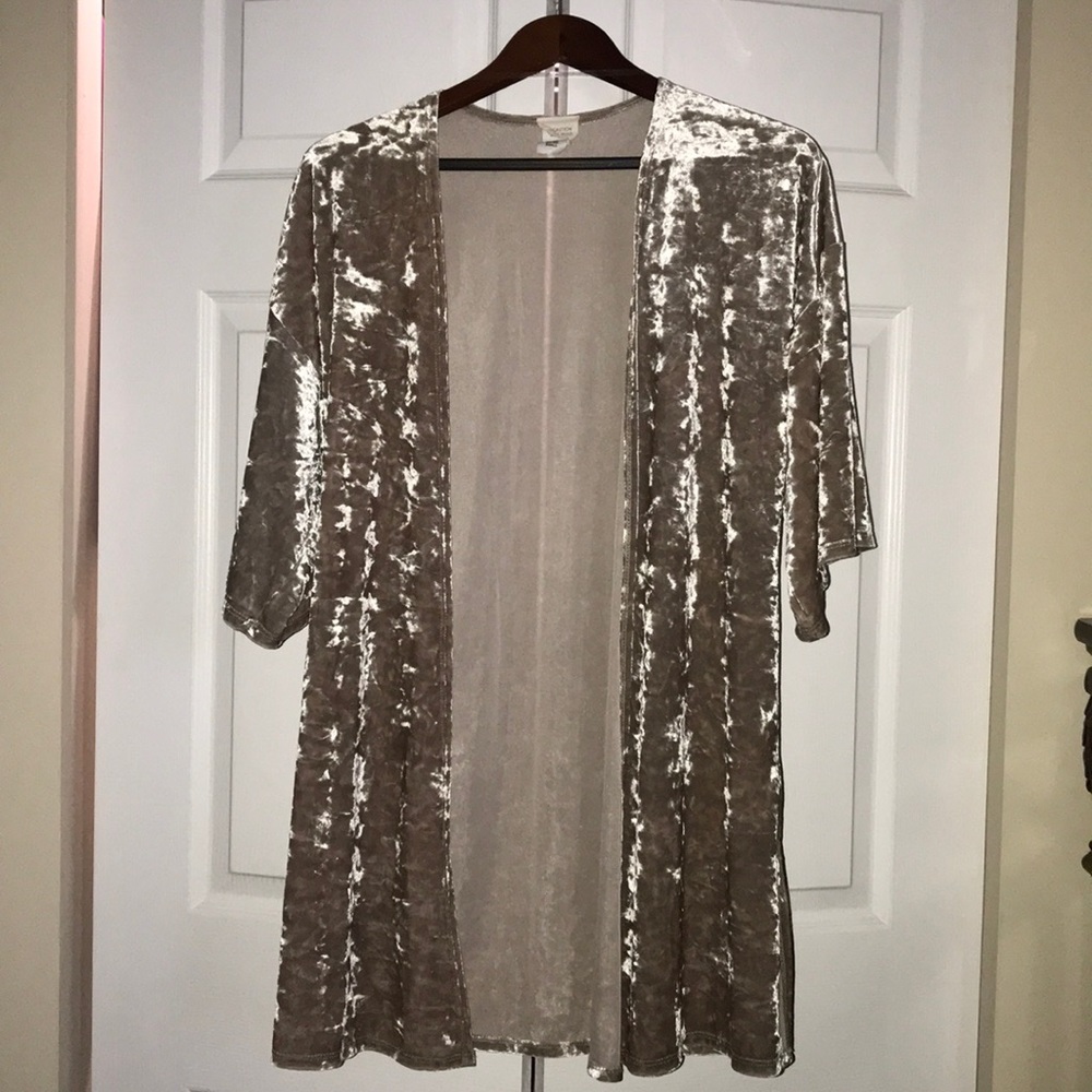 Crushed velvet cardigan